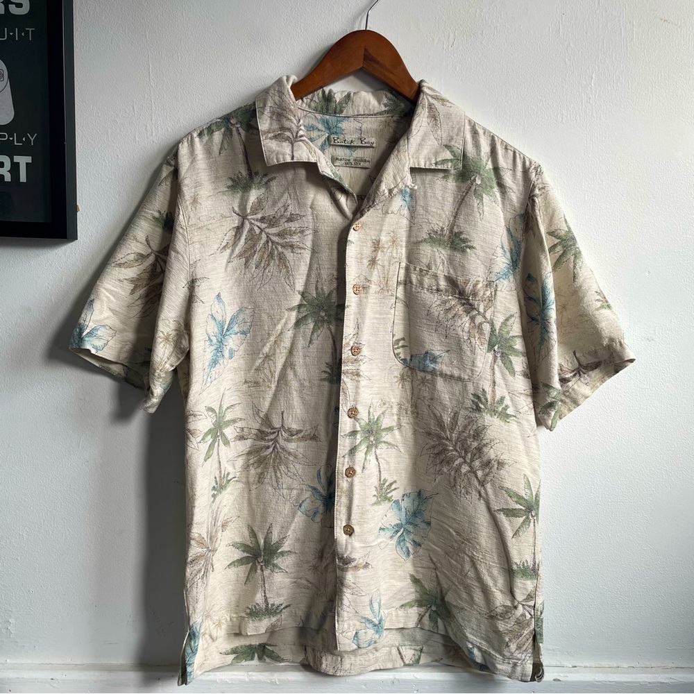 Silk Button Down Shirt, Tropical Shirt, Golf Shirt, 100% Silk Shirt
